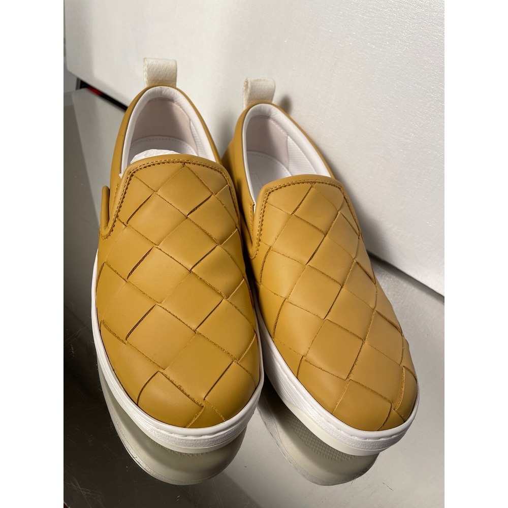 Bottega Veneta 578303 Yellow Leather intrecciato Slip on Loafers shoes 40.5